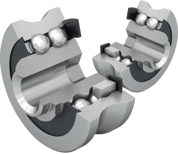 Guias lineares modulares com rolamentos