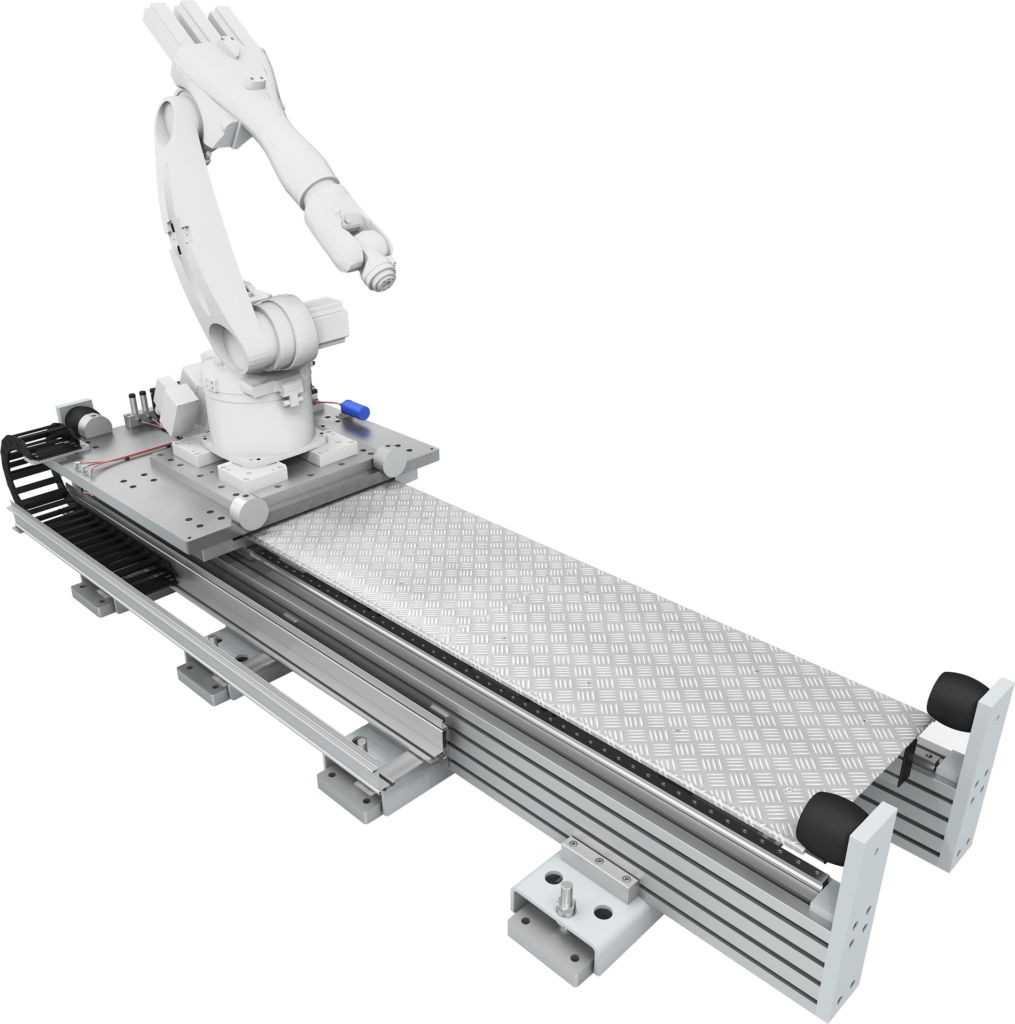 Sistema de shuttle para robôs em movimento